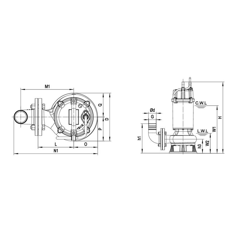 Насос дренажный Vodotok 50WQD8-20-1.5(2P,220V)-VAB