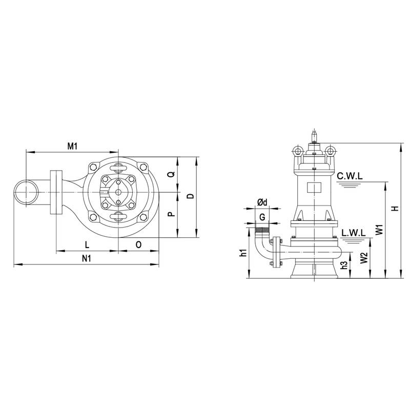 Насос дренажный Vodotok 80WQ30-30-5.5(2P,380V)-VAB