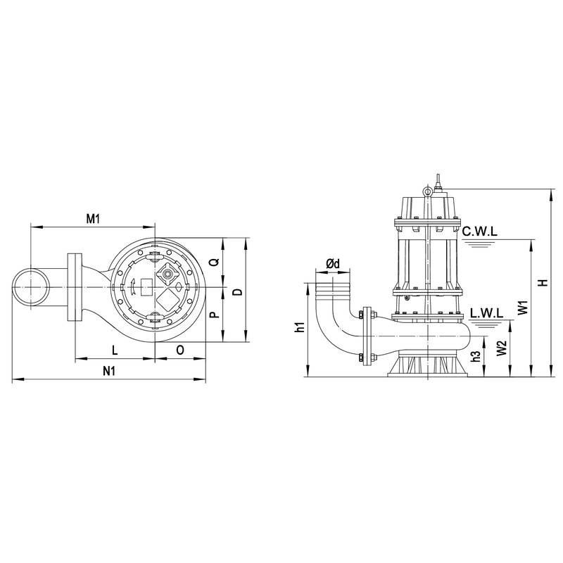 Насос дренажный Vodotok 200WQ230-19-22(4P,380V,NSK,3S,Bur)-VAB