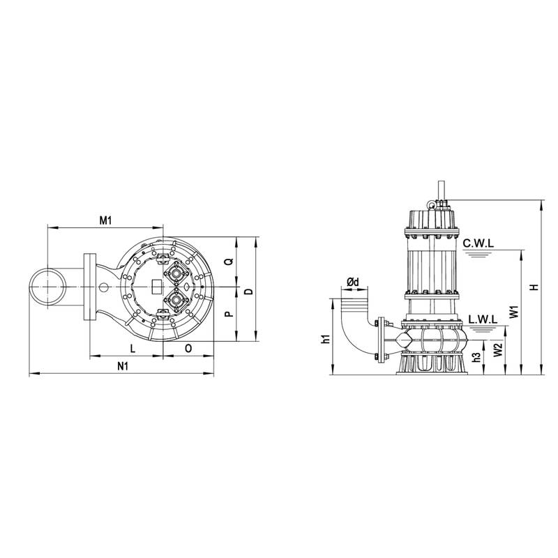 Насос дренажный Vodotok 300WQ800-23-90(4P,380V,NSK,3S,Bur)-VAB