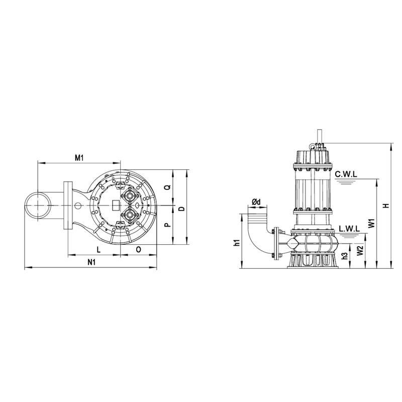 Насос дренажный Vodotok 400WQ900-11-45(6P,380V,NSK,3S,Bur)-VAB