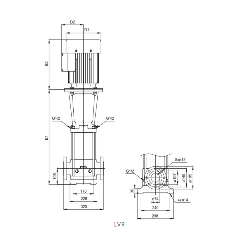 Насос повышения давления LEO LVR32-3 (380В)