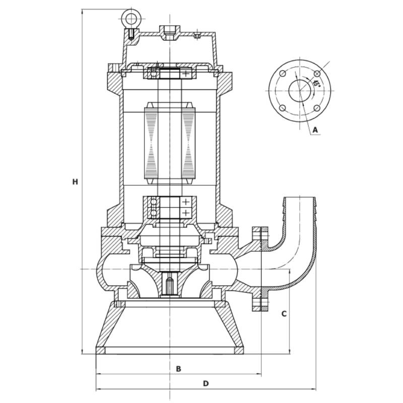 Насос канализационный погружной Vodotok 150WQCS160-16-13(2P,380V)-VL