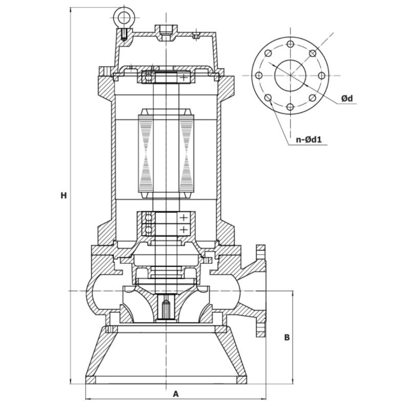 Насос канализационный погружной Vodotok 250WQCS600-10-30(4P,380V)-VL