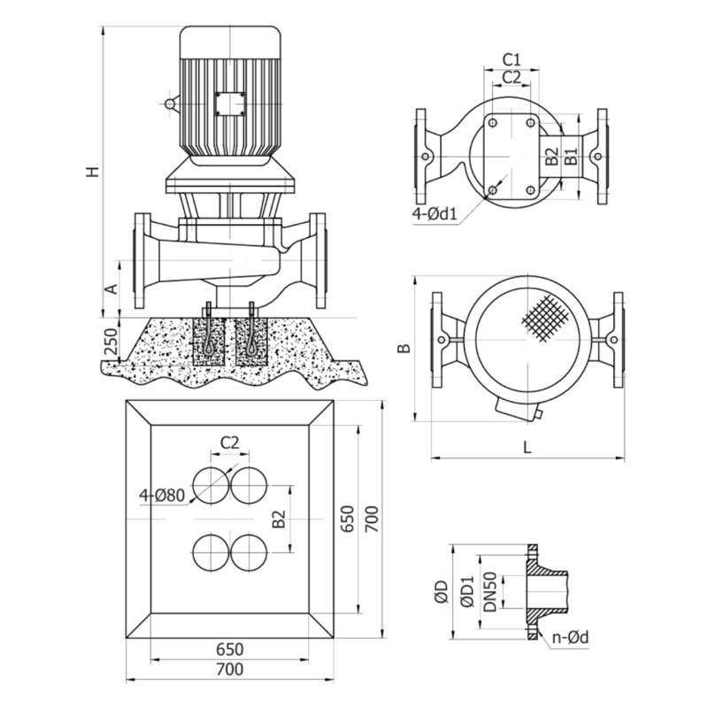 Насос Vodotok LPP50-28-4/2(IE3,16Bar,380V)-V