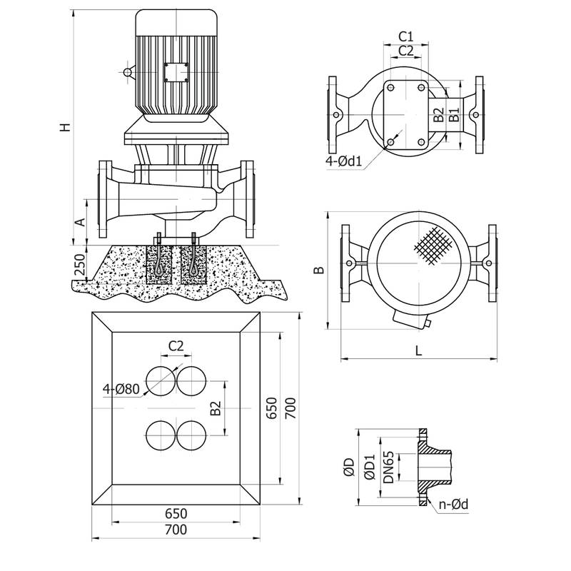 Насос Vodotok LPP65-20-3/2(IE3,16Bar,380V)-V