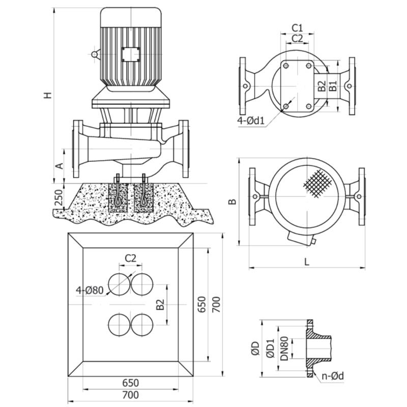 Насос Vodotok LPP80-16-4/2(IE3,16Bar,380V)-V