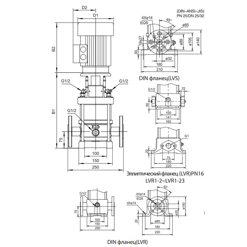 Насос повышения давления LEO LVR1-27 (380В)
