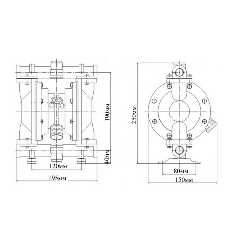 Насос диафрагменный Vodotok GMB2P-15TFF (PP/TEFLON)