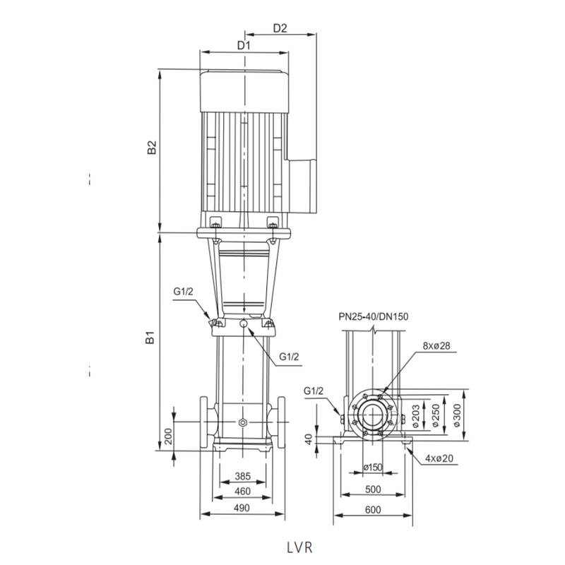 Насос повышения давления LEO LVR200-3-2C (380В, IE3)
