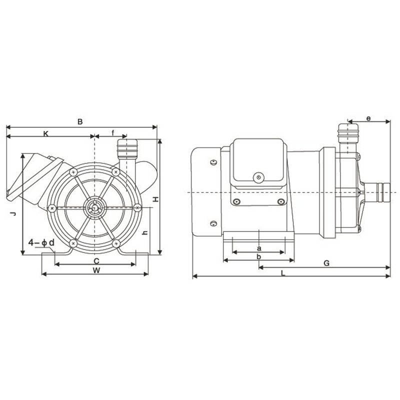 MP_dimensional_40_120 Насос для перекачивания химических жидкостей Vodotok MP-55RZ (220В)