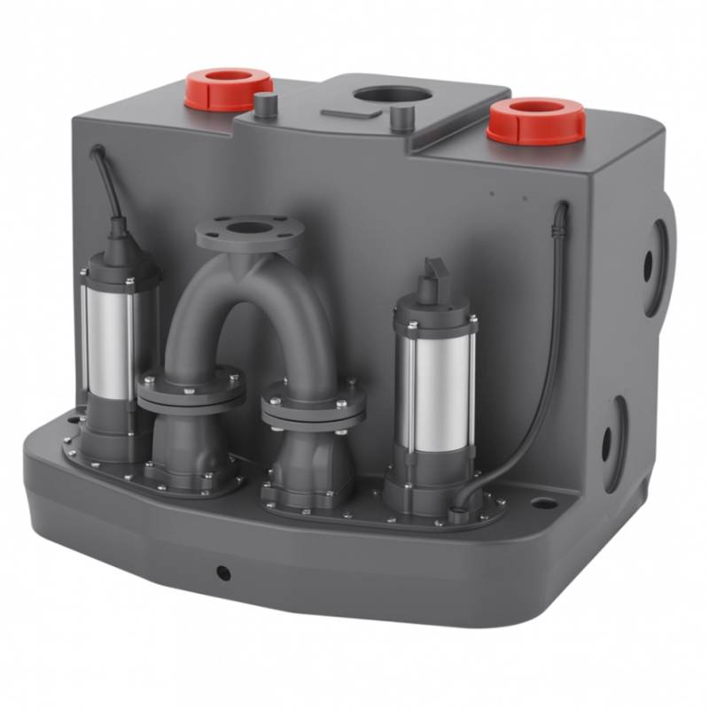 Насосная станция канализационная LEO WT450-35-15-3.7×2-WPA