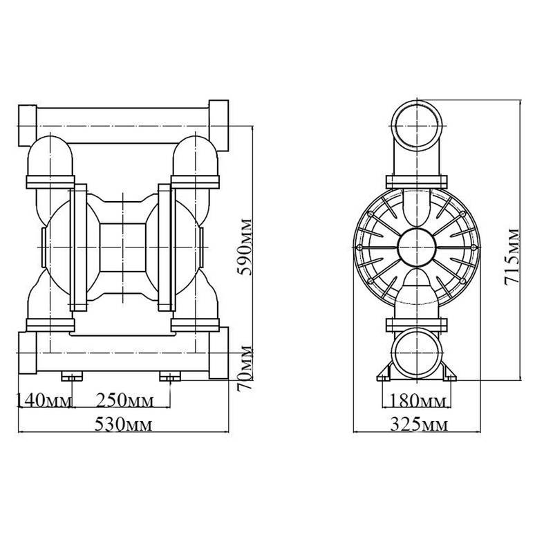 GMB2S-80TFF_pack_size Насос диафрагменный Vodotok GMB2S-80TFF (SS304/TEFLON)