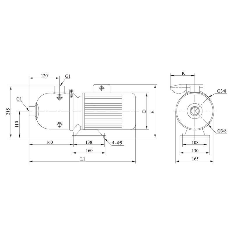 Насос горизонтальный многоступенчатый CNP CHL2-60 (220В) (высокотемпературное исполнение)