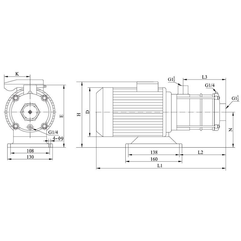 Насос горизонтальный многоступенчатый CNP CHLFT12-30 (220В) (стандартное исполнение)