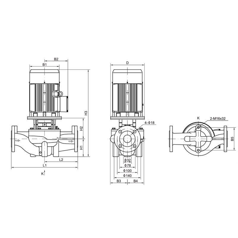 Насос вертикальный одноступенчатый циркуляционный CNP TD40-14G/2 (высокое давление)