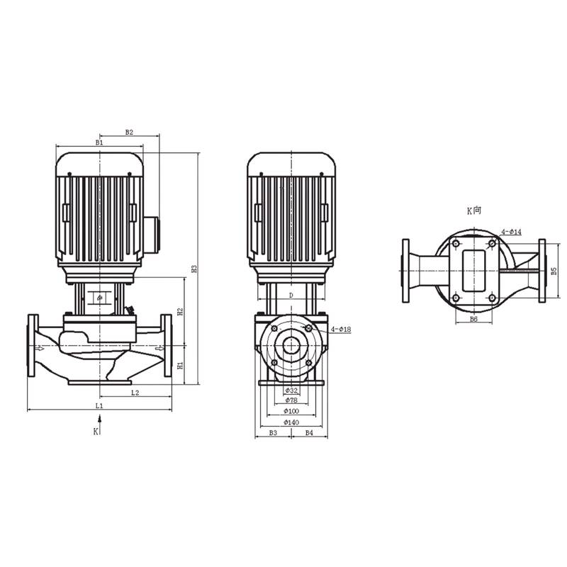 Насос вертикальный одноступенчатый циркуляционный CNP TD32-15(I)/2 (нормальное давление)