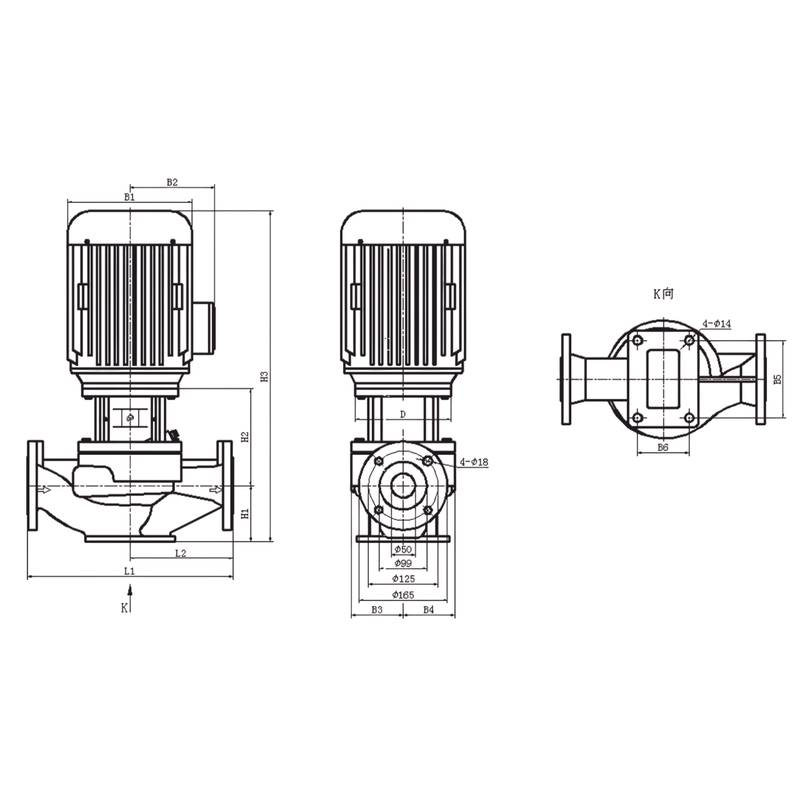 Насос вертикальный одноступенчатый циркуляционный CNP TD50-8(I)/2 (нормальное давление)