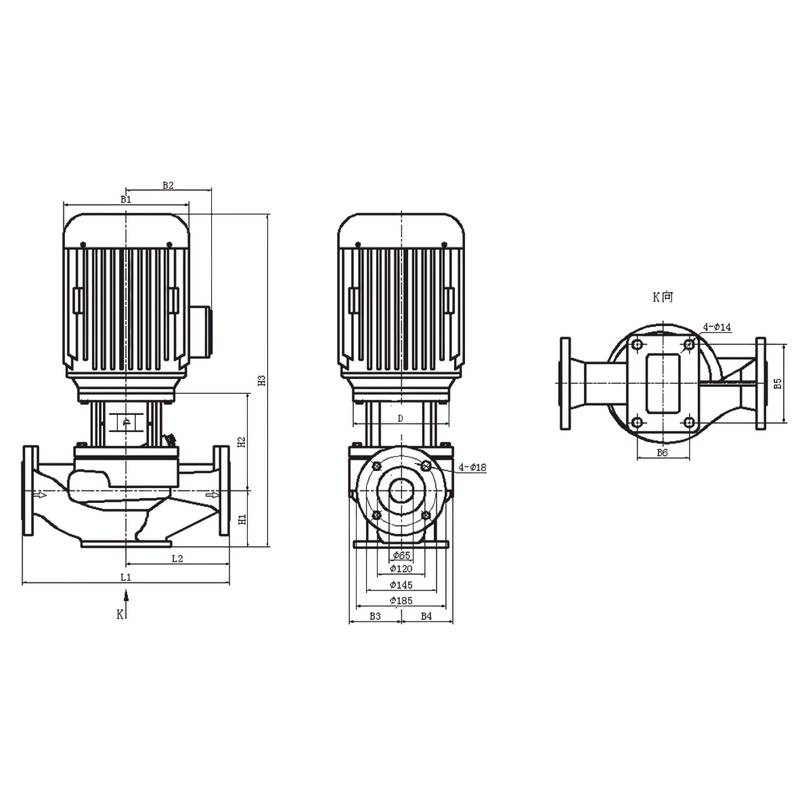 Насос вертикальный одноступенчатый циркуляционный CNP TD65-15(I)/2 (нормальное давление)