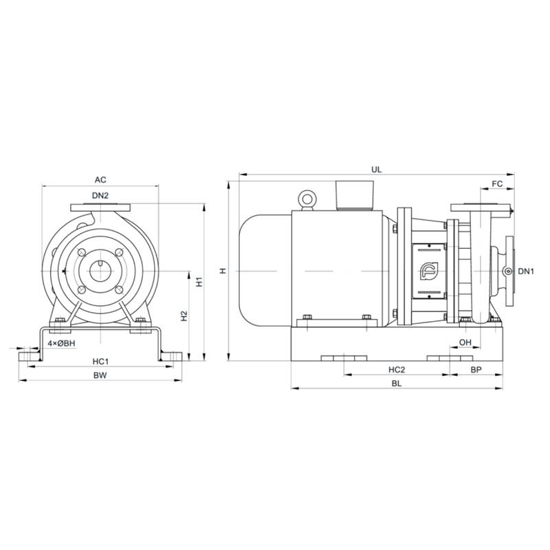 Консольно-моноблочный насос CNP NIS50-32-125G (0.75кВт)