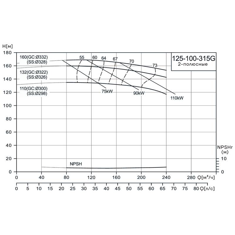 NIS_125-100-315G_Q Консольно-моноблочный насос CNP NIS125-100-315G (132 кВт)