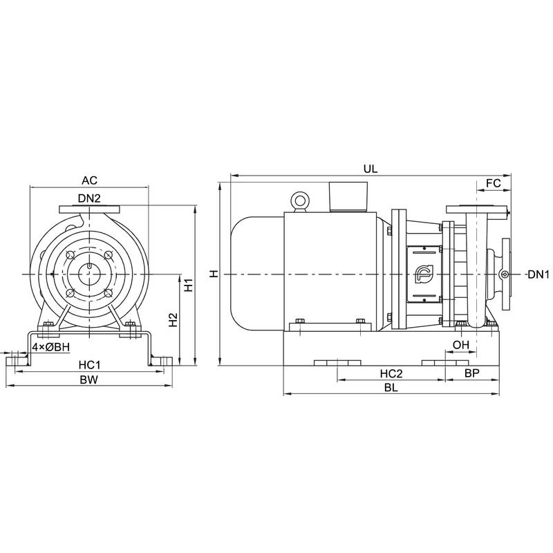 Консольно-моноблочный насос CNP NIS125-100-200 (45 кВт)