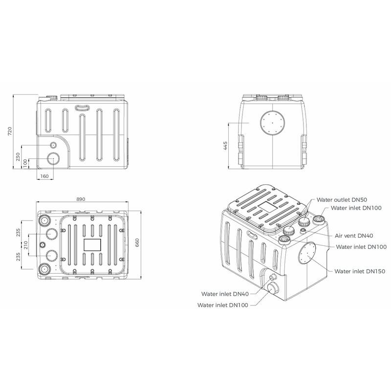 Канализационная насосная станция LEO WTD400-15-15-1.5×2-NPA/QG