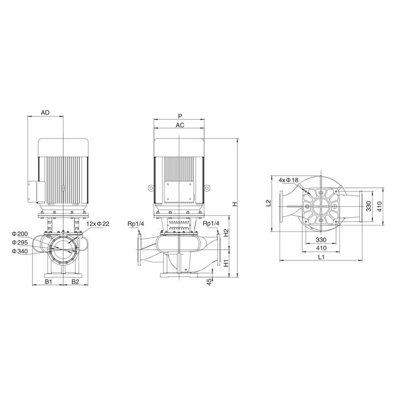 Насос LEO LPP200-34-75/4 (IE2 мотор, 10 Бар) (380В)