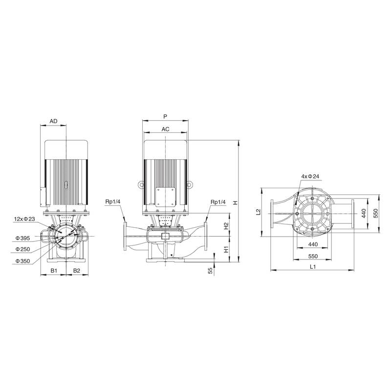 Насос LEO LPP250-44-90/4 (IE2 мотор,10 Бар) (380В)