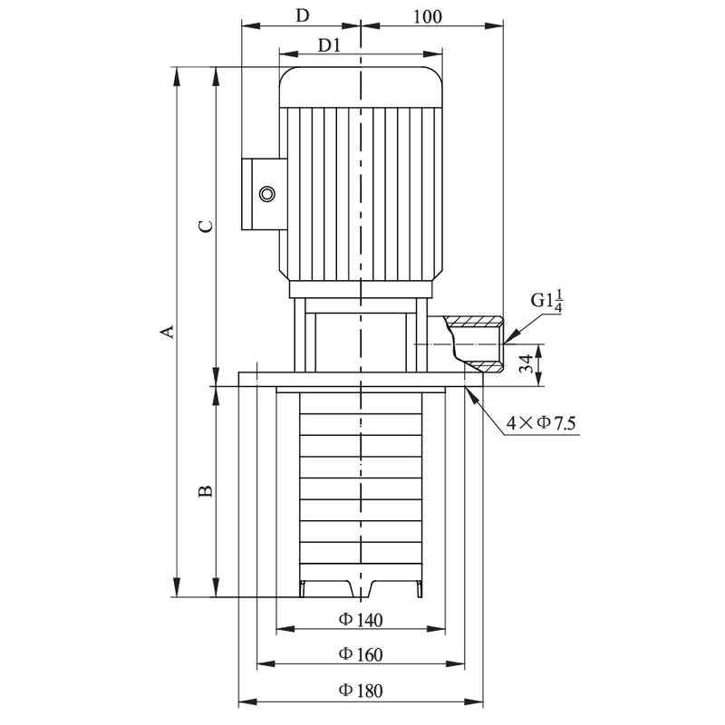 Полупогружной вертикальный многоступенчатый CNP CDLK3-290/29 (высокотемпературное исполнение)