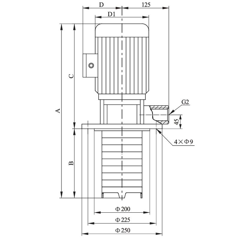Полупогружной вертикальный многоступенчатый CNP CDLK8-90/9 (высокотемпературное исполнение)