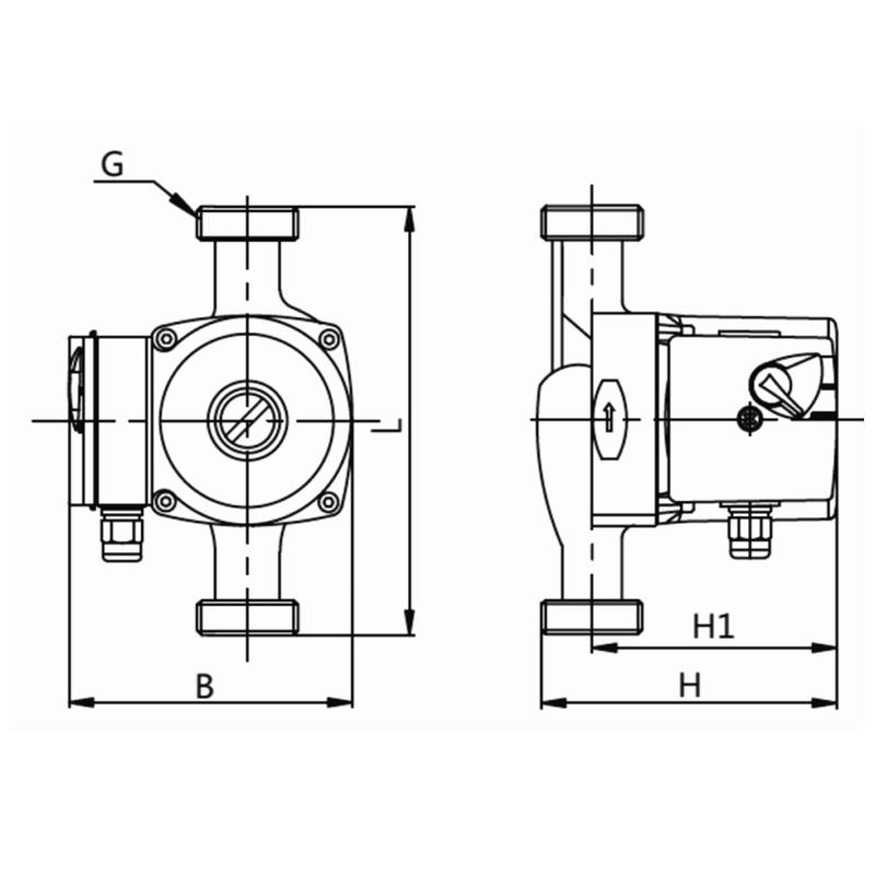 CMS(L)_25-32_4-8_dimensional Циркуляционный насос Aikon CMS(L)32-6T1M