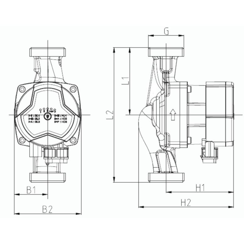 CMS(L)-Fr_dimensional Циркуляционный насос Aikon CMS(L)25-6T1Fr