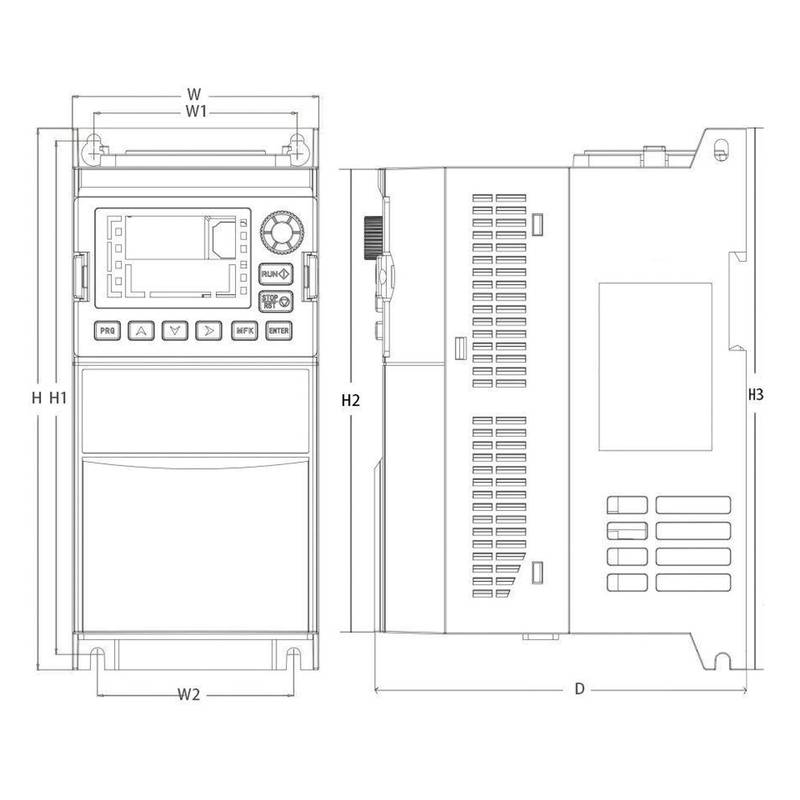 AGD320_dimensional Преобразователь частоты Aikon AGD320-15T4P_01