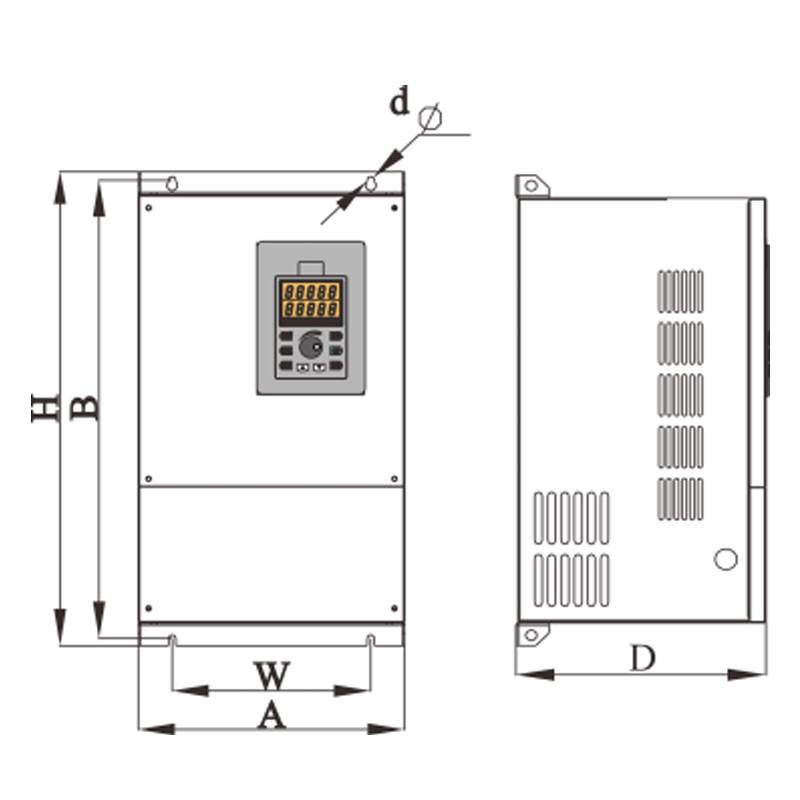 PD_E_2_dimensional Преобразователь частоты Aikon PDE0350D-4T (IP20)