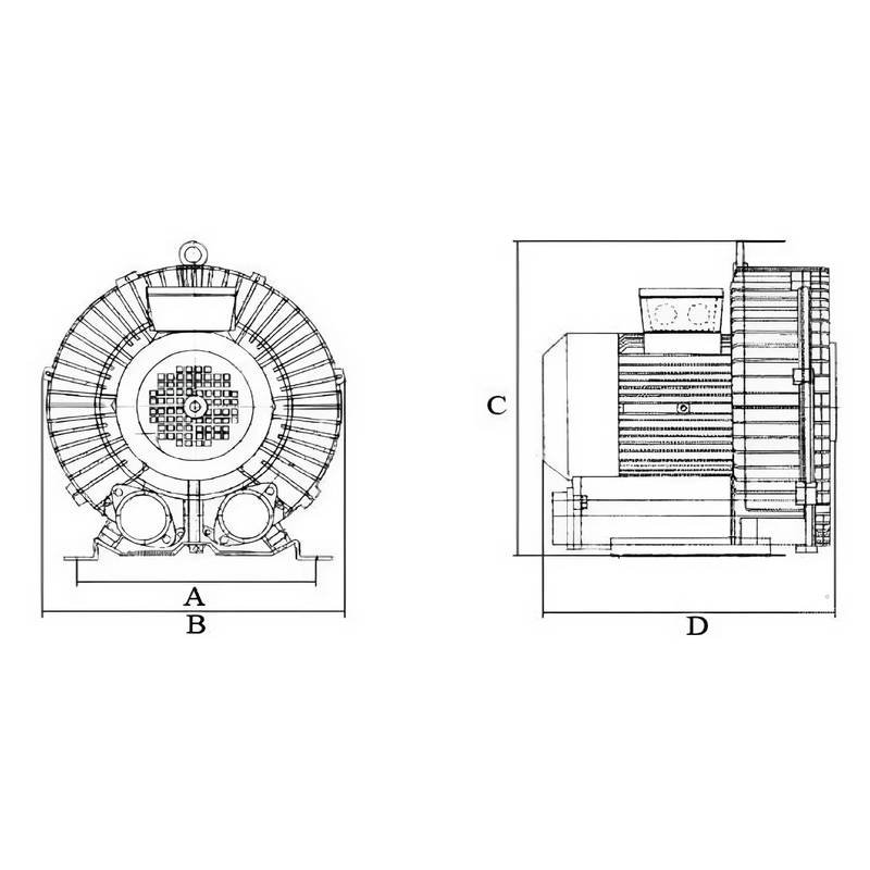 NG_dimensional Насос для перекачки невзрывоопасных газов Vodotok НГ-1100
