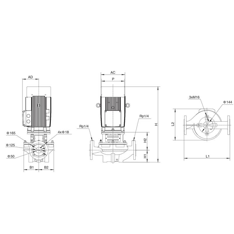 dimensional-drawing-lpp50-35-50-2 Насос LEO LPP50-50-5,5/2 (без базы для фиксации)