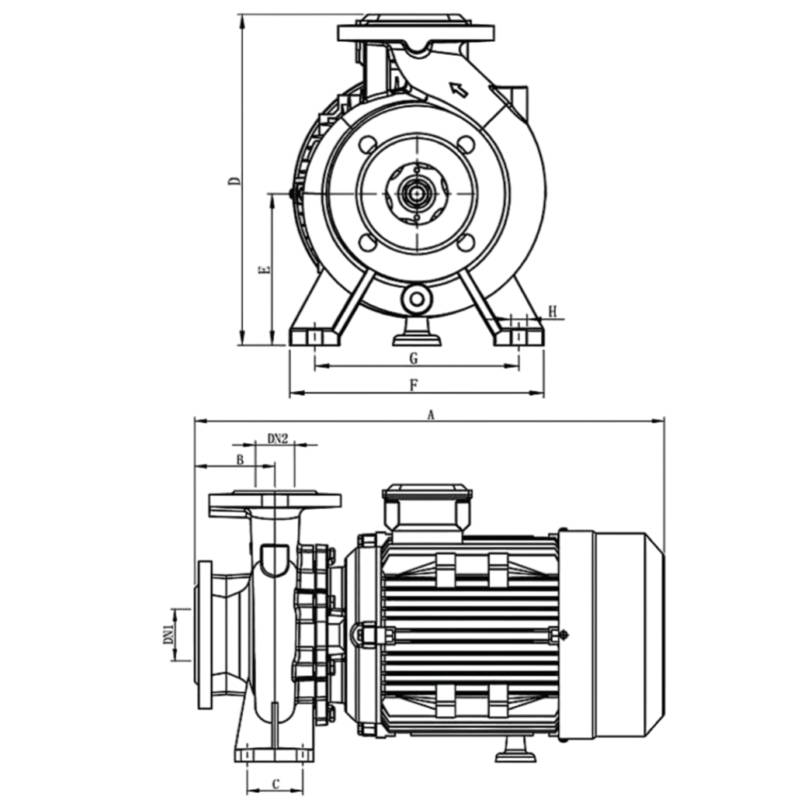 vodotok-xst-dimensional-size Насос Vodotok XST40-160/40-VA(110°С)