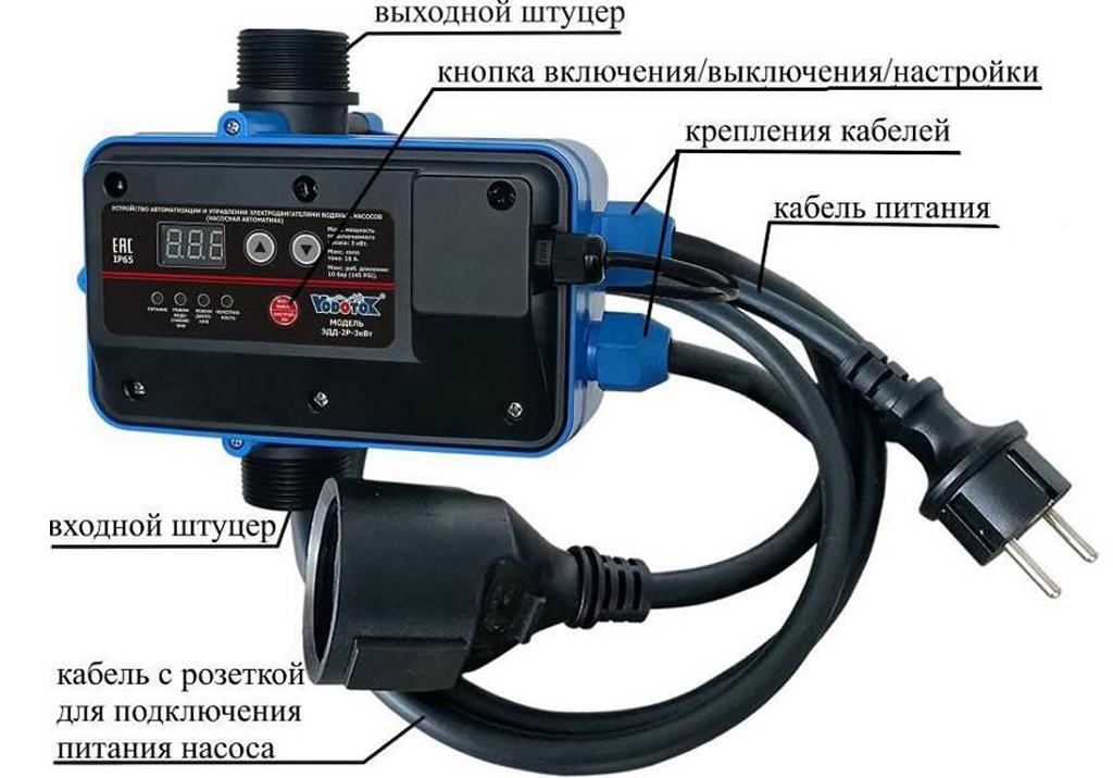 Устройство автоматизации и управления электродвигателями водяных насосов Vodotok ЭДД-2Р-3кВт