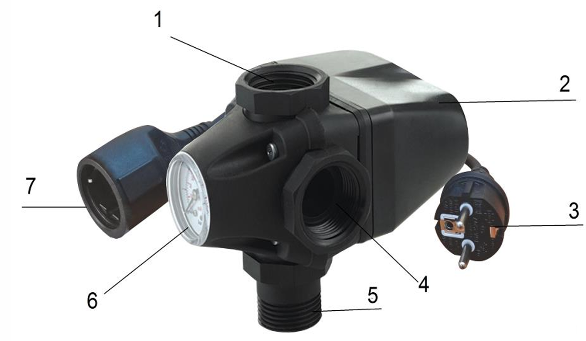 Устройство автоматизации и управления электродвигателями водяных насосов Vodotok PC-9 (поворотная гайка)