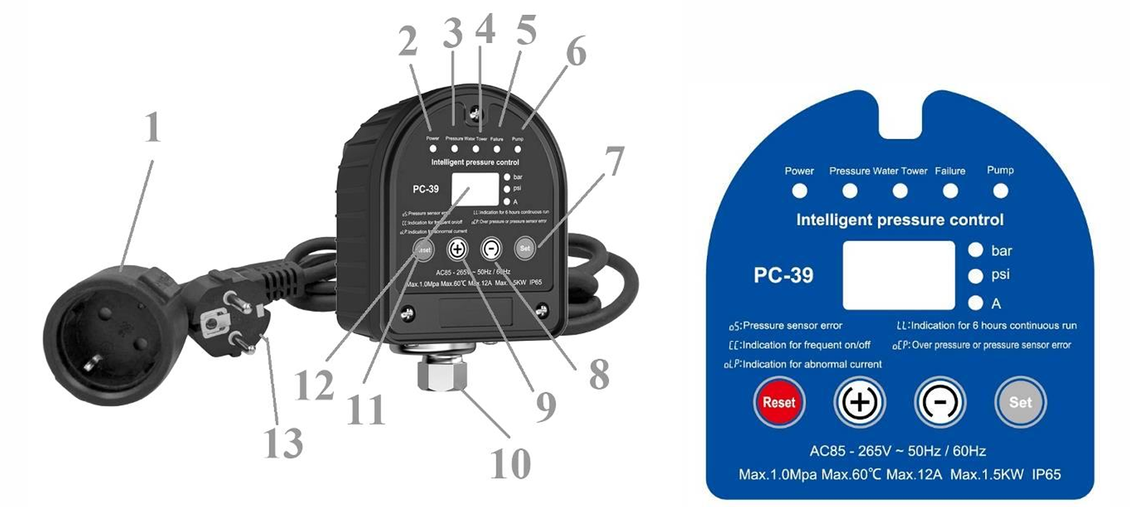 Устройство автоматизации и управления электродвигателями водяных насосов Vodotok PC-39