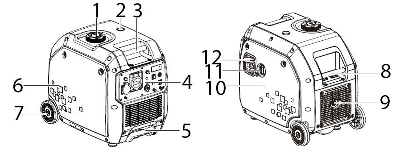 Генератор бензиновый инверторный закрытого типа Vodotok БГИЗ-5,5кВт-ЭС-ДУ