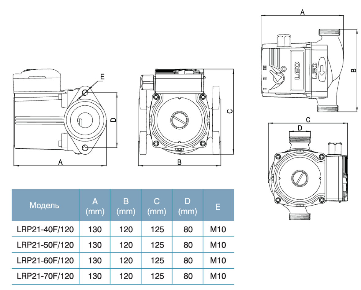 Насос циркуляционный LEO LRP21-50F/120 (3.0)