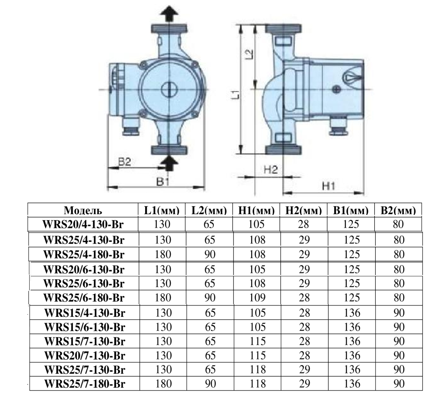 Насос рециркуляционный Vodotok WRS25/4-180-Br