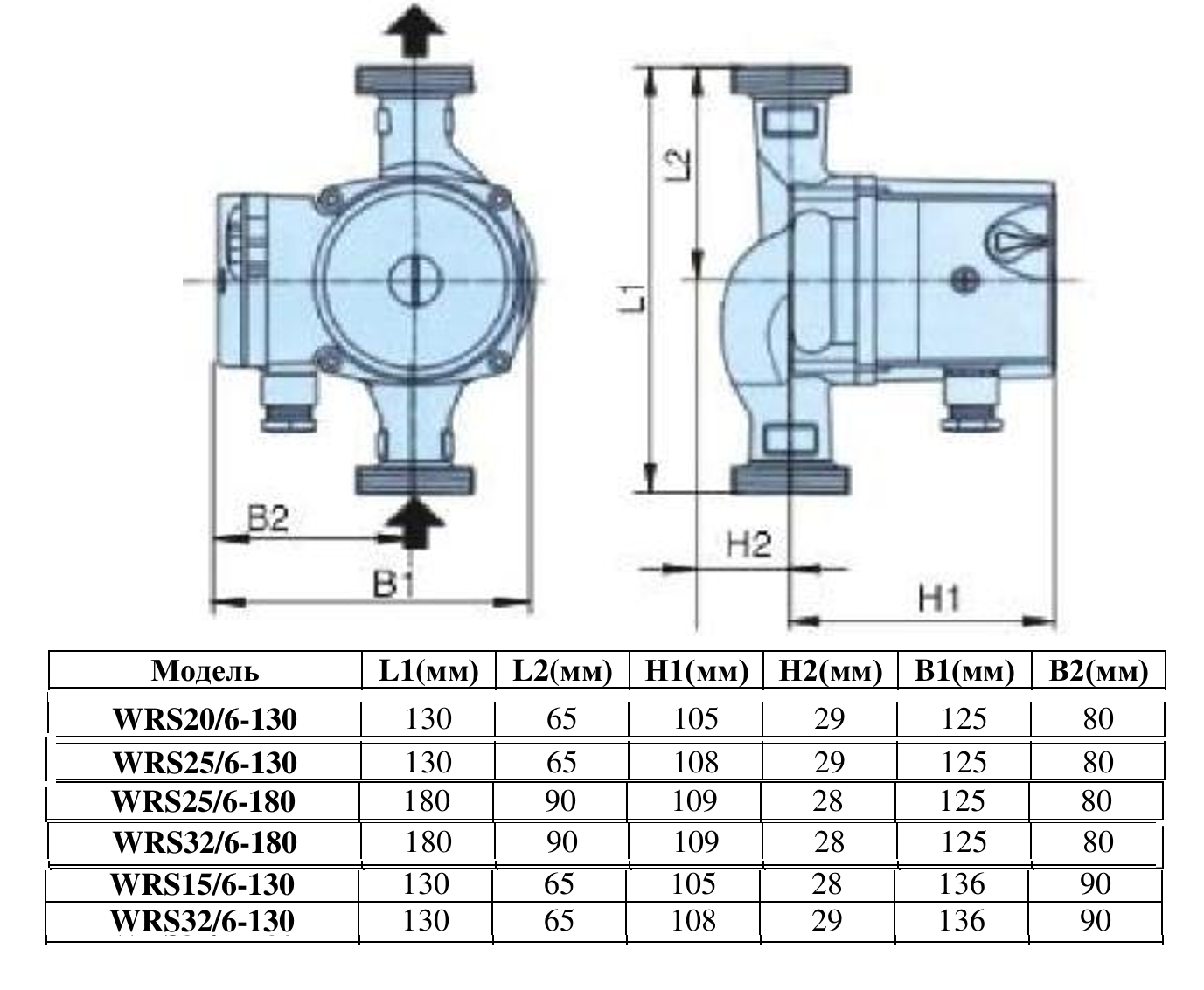 Насос циркуляционный Vodotok WRS25/6-180