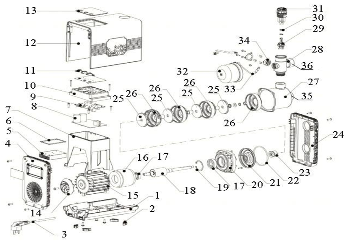 Насос инверторный Vodotok НИМ-2м³/ч-30м-550Вт-ПК
