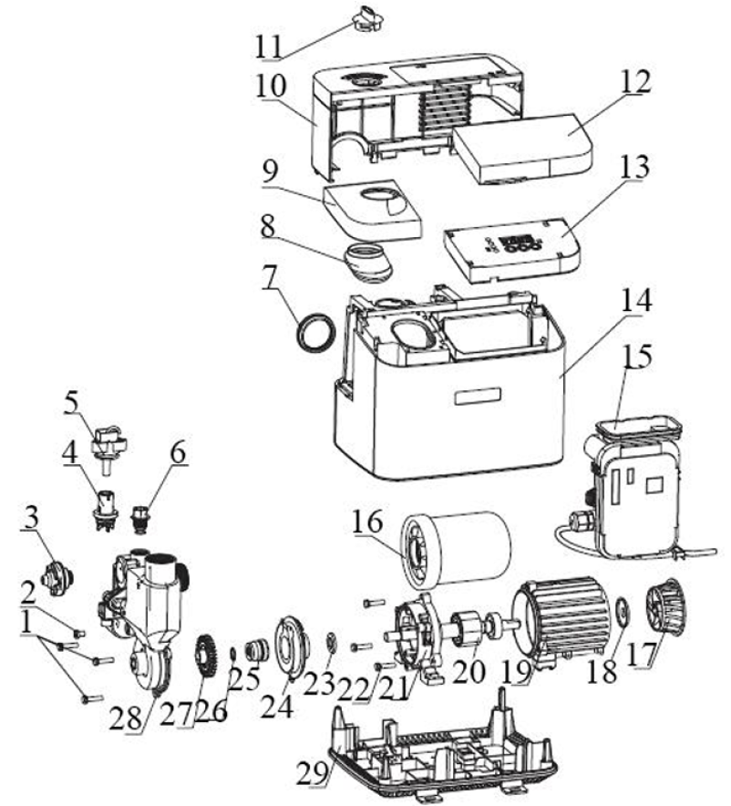 Насос инверторный Vodotok НПМЧ-1м3/ч-22м-400Вт-С
