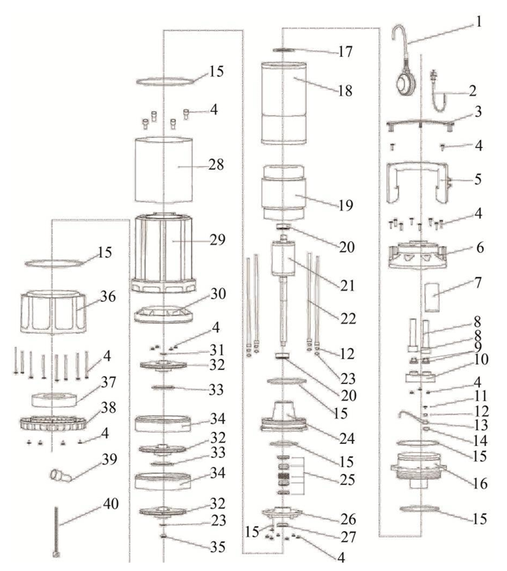 Насос погружной многоступенчатый Vodotok НПМ-3м3/ч-17м-800Вт