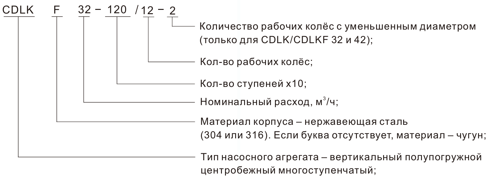 Полупогружной вертикальный многоступенчатый CNP CDLK1-20/2 (высокотемпературное исполнение)
