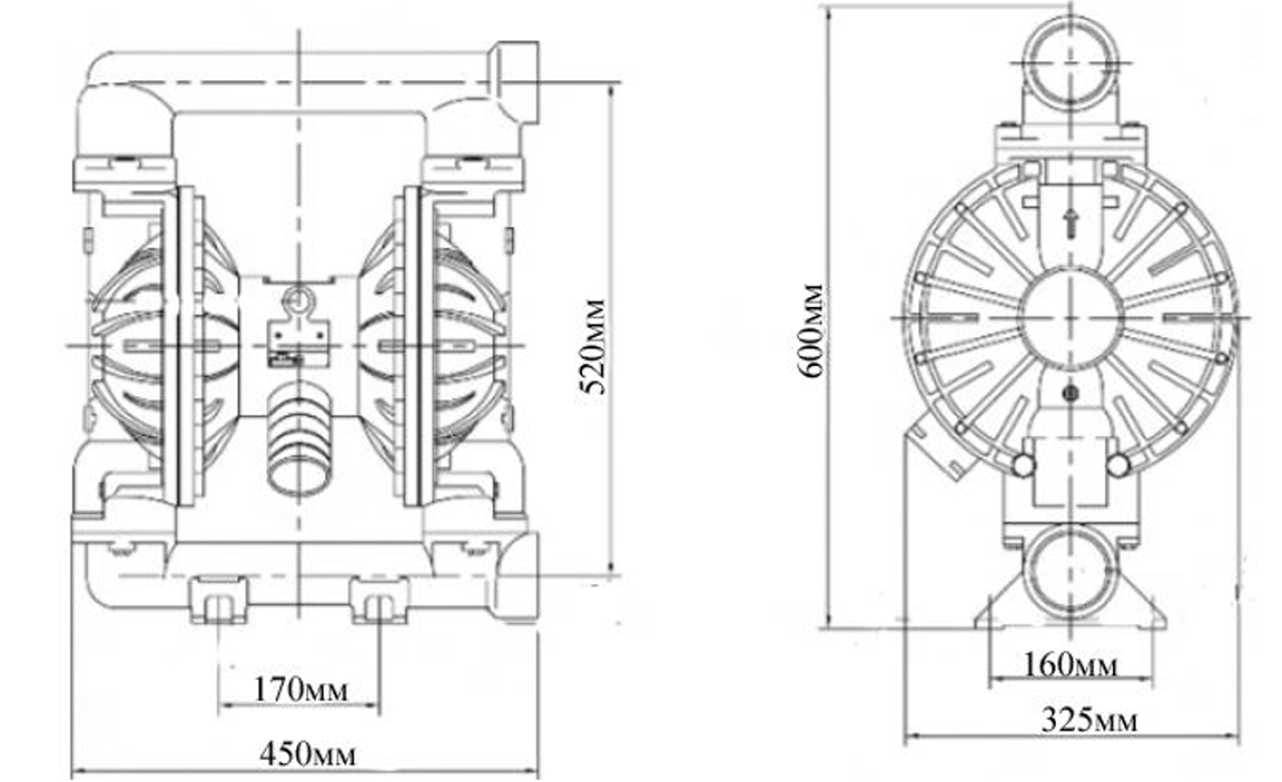 Насос диафрагменный Vodotok GMB2P-50TFF (PP/TEFLON)